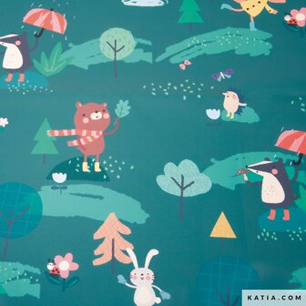 Raincoat PU print Rain Forest