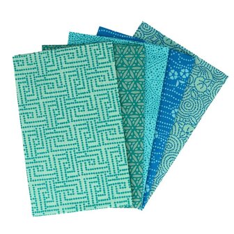 Tissu de Marie Fat quarter bundles - Tranquil Teal