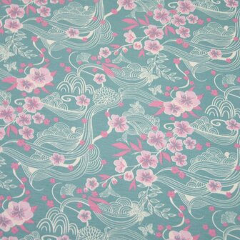 Jersey Viscose print Sakura Butterfly