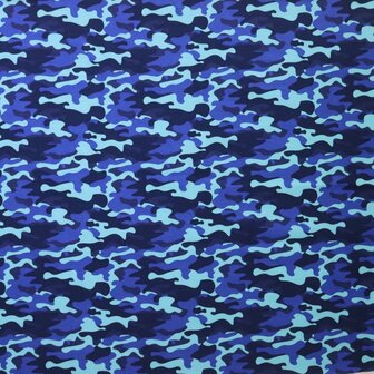 Tricot camouflage blauw