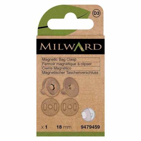 Milward Magneetsluiting 18mm zilver