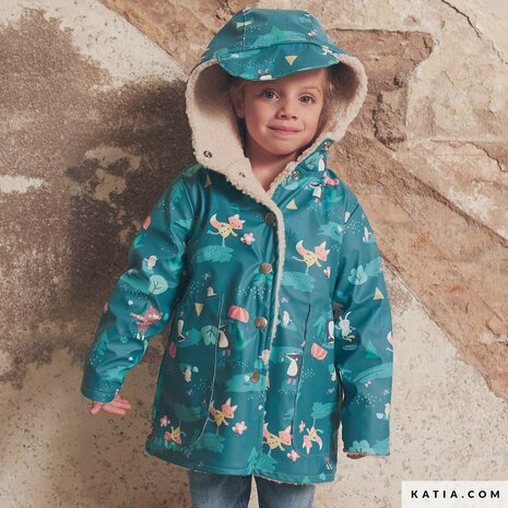 Raincoat PU print Rain Forest