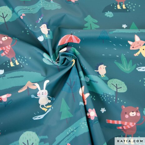 Raincoat PU print Rain Forest