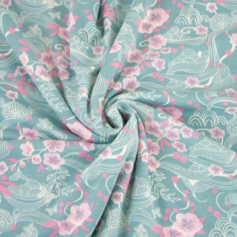 Jersey Viscose print Sakura Butterfly