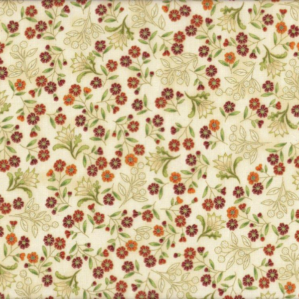 Melba, Small Floral Cream/Orange