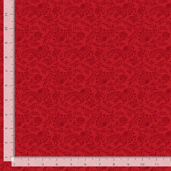      Garden Redwork Elegant Floral CD2357 Scarlet