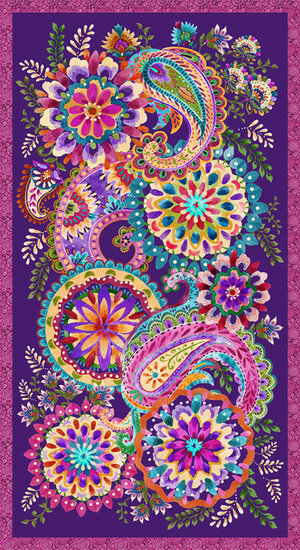 Petra, Panel Purple Paisley with Medallions