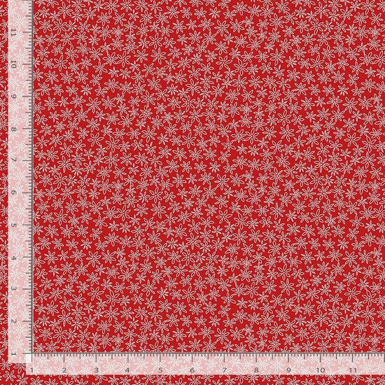 Garden Redwork Ditsy Floral Outline CD3102 Red