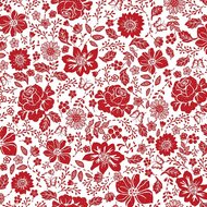 Garden Redwork Large Redwork Floral CD3101 White